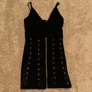 Black Suede Mini Dress